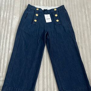 Crewcuts Navy Blue Kids girls wide life with Gold Buttons NEW w tags